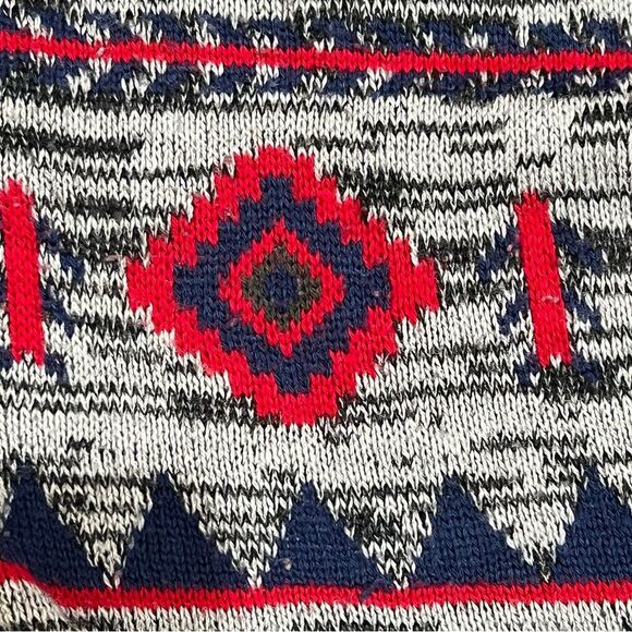 Roxy Grey Knit Cardigan with Geometric Designs Size Medium - Picture 7 of 14